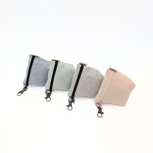 Pochette à friandises de moyenne taille pour chiens en coton effet lin couleur pastel pailleté