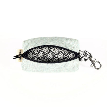 Pochette à friandises de petite taille pour chiens en coton effet lin couleur pastel vert pailleté
